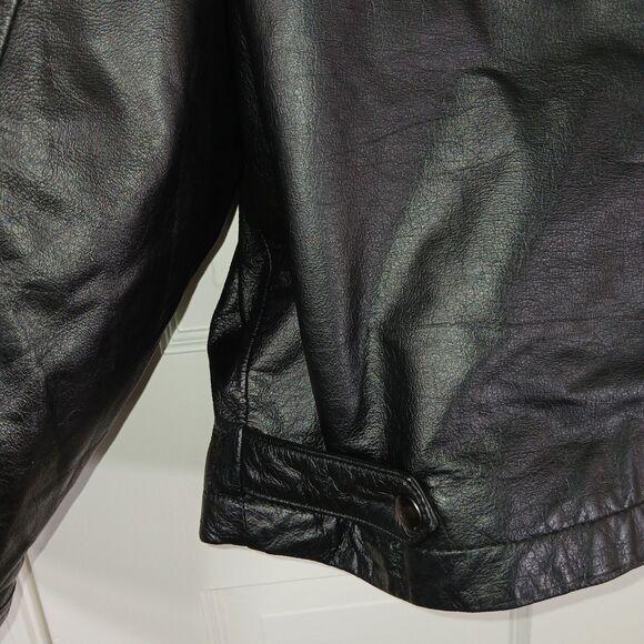 ​Torriani Ispiraizone Italiana Men's Black Leather Jacket L Bomber Style Mod - Picture 11 of 16